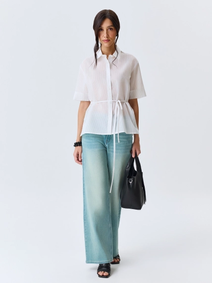 Бирюзовые джинсы Straight fit