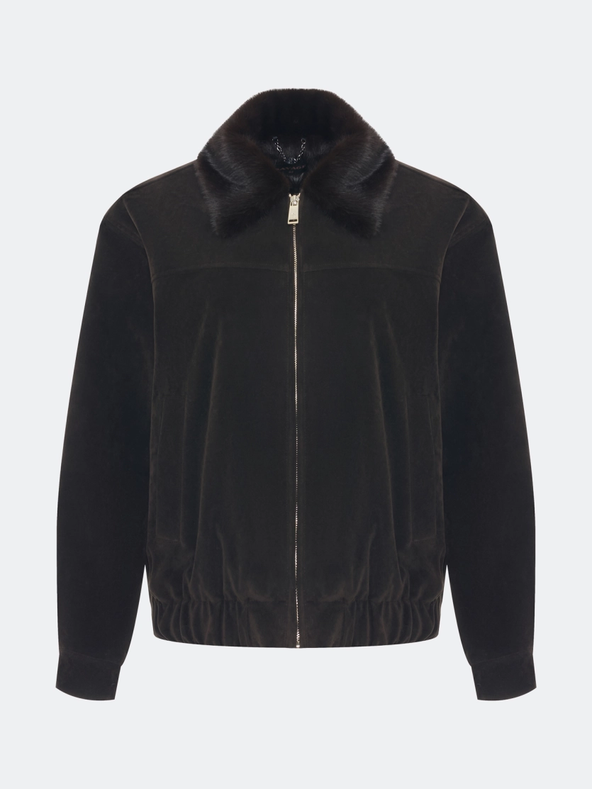 Замшевая куртка с искусственным мехом