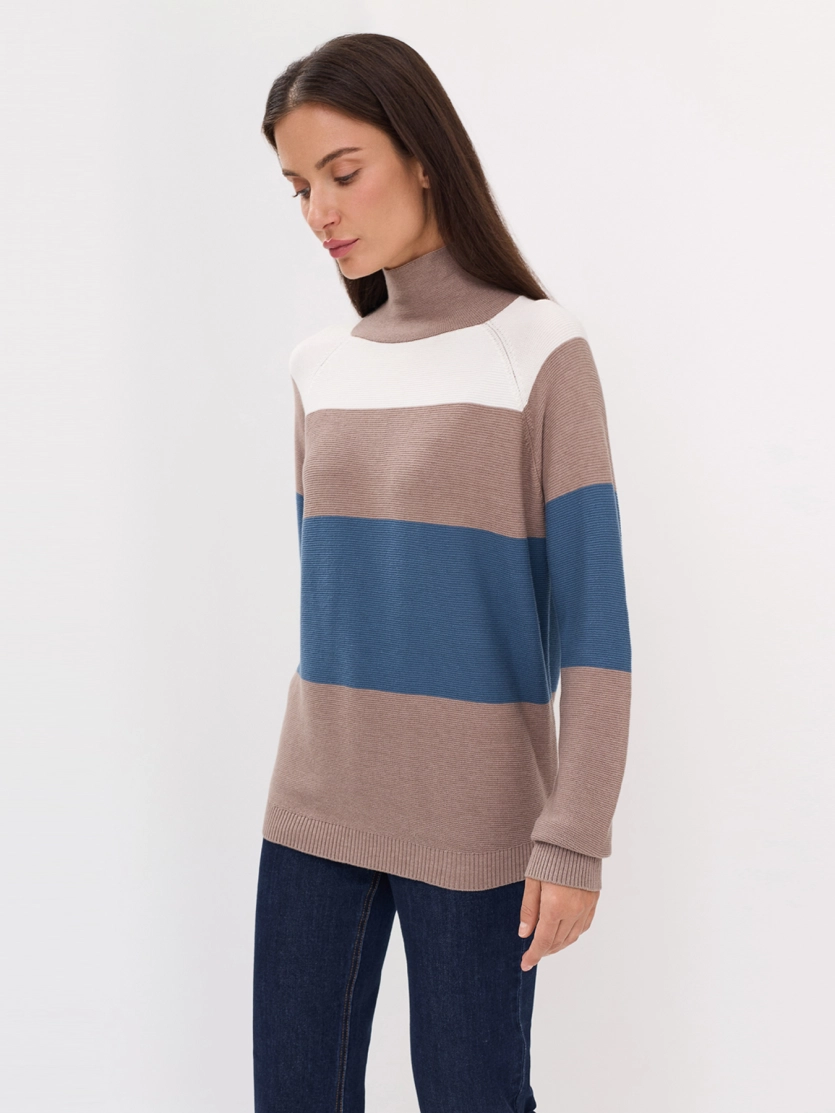 Свитер в яркую полоску в стиле color block