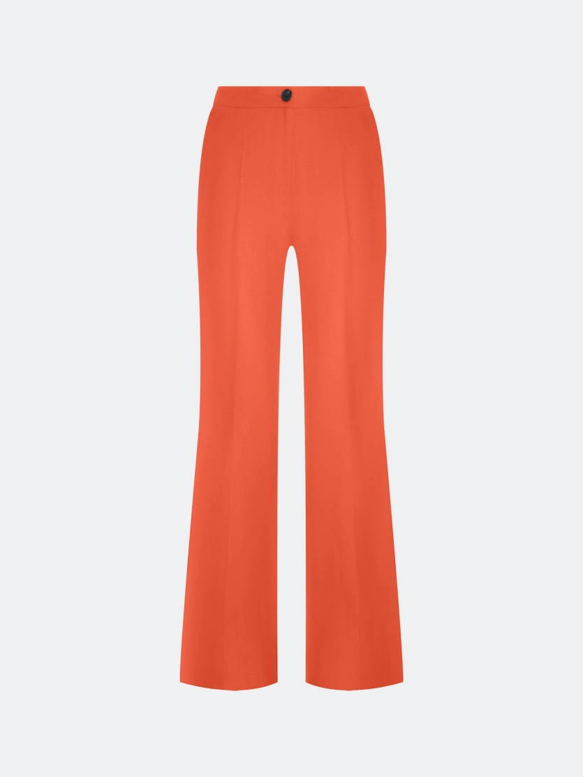 Прямые брюки из смесового льна