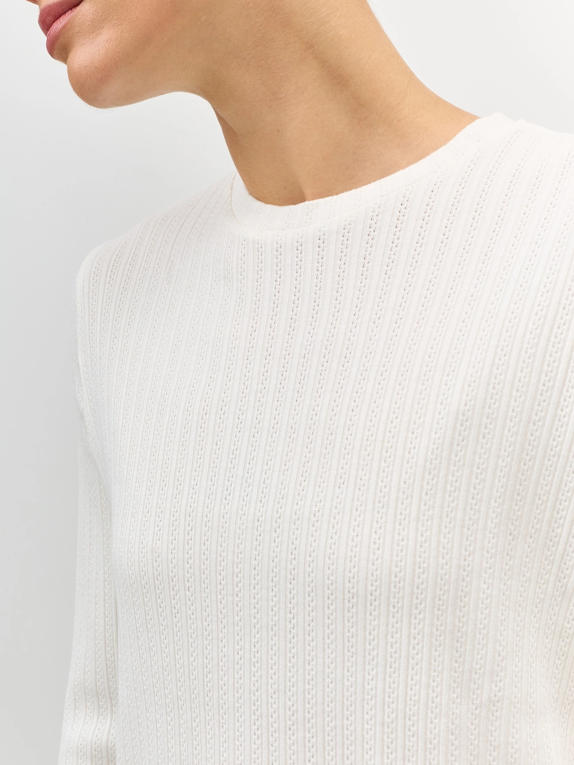 Лонгслив из ажурного трикотажа