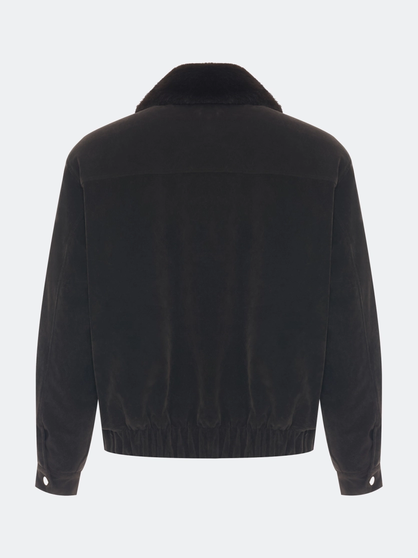 Замшевая куртка с искусственным мехом