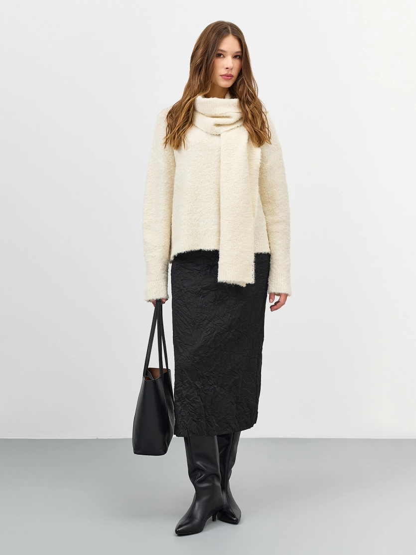 Юбка из ткани с крэш эффектом