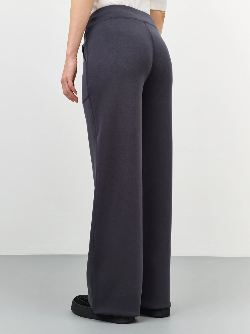 Брюки из смесового модала с широким поясом