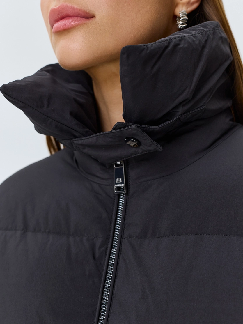Куртка с воротником из меха ламы