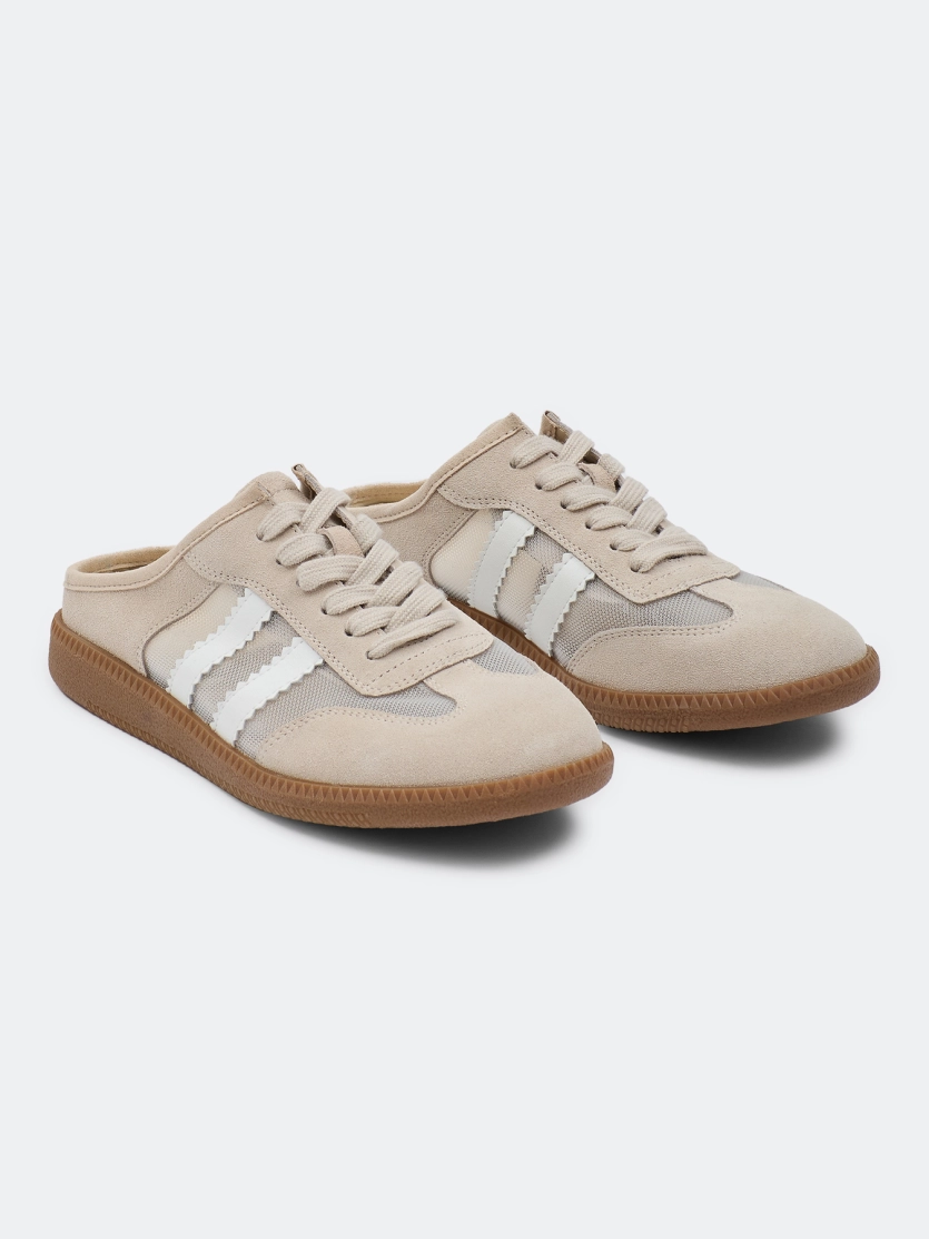 Кроссовки-сабо из натуральной замши