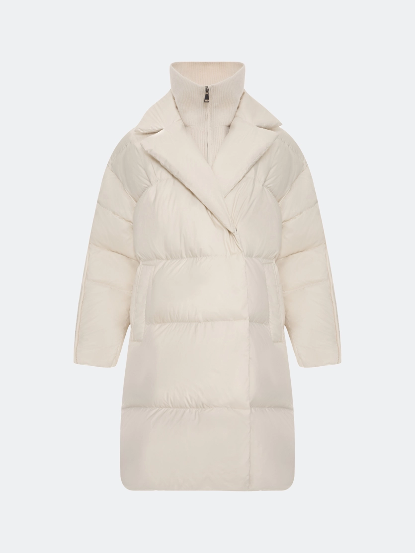 Пуховик на запах с трикотажной манишкой