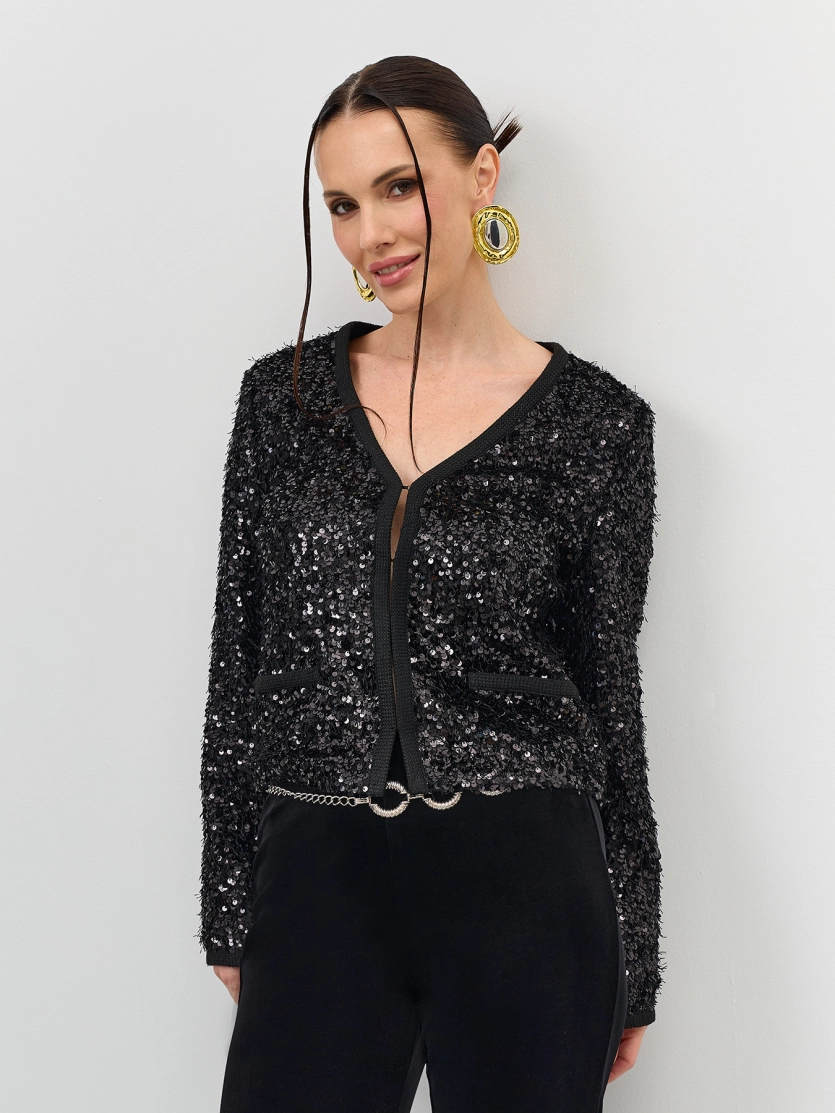 Кардиган с мерцающими пайетками