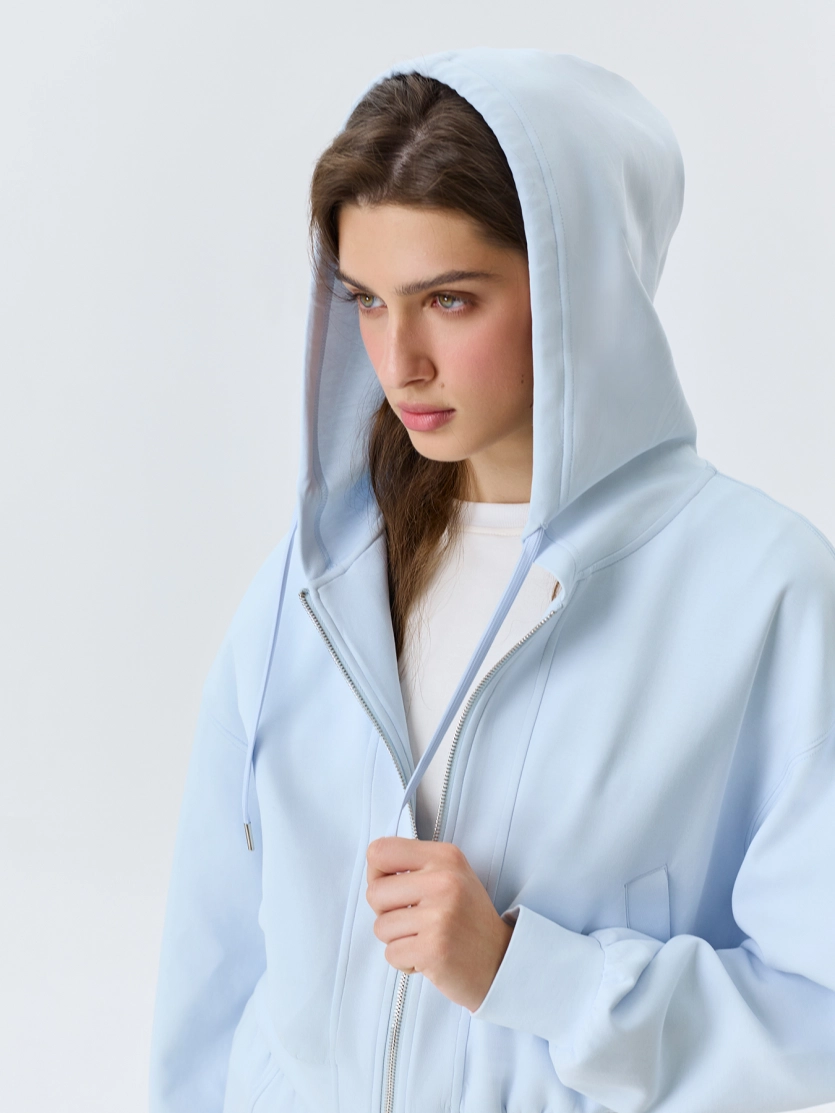 Укороченное худи на молнии