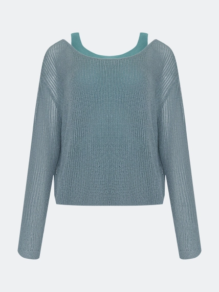 Ажурный комбинированный джемпер