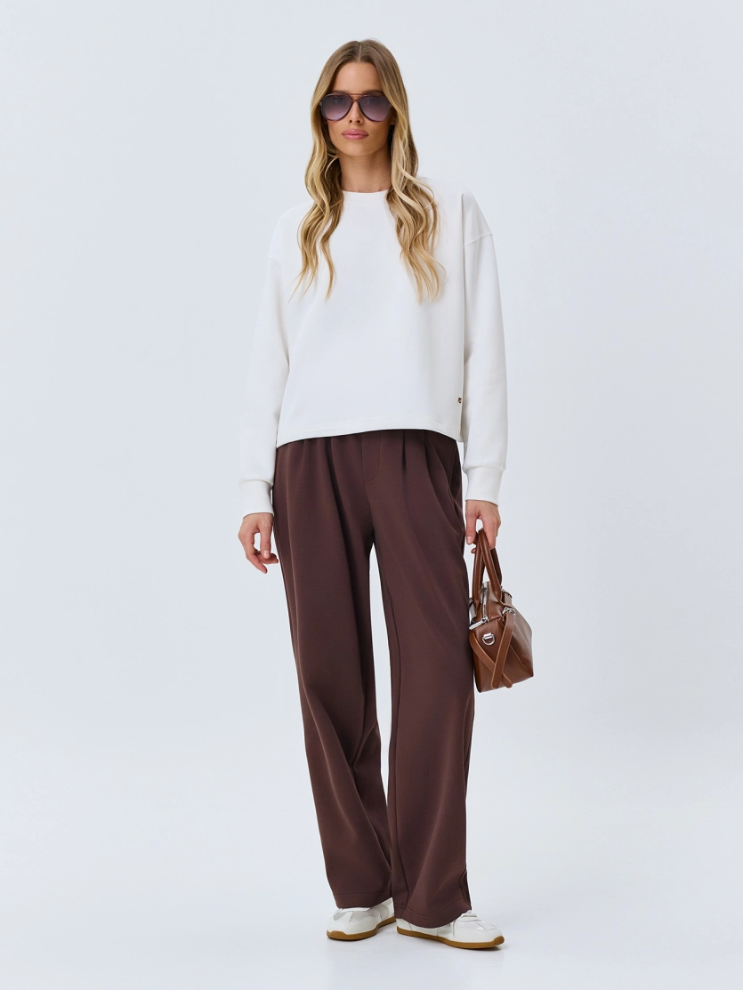 Свободный свитшот из смесового хлопка