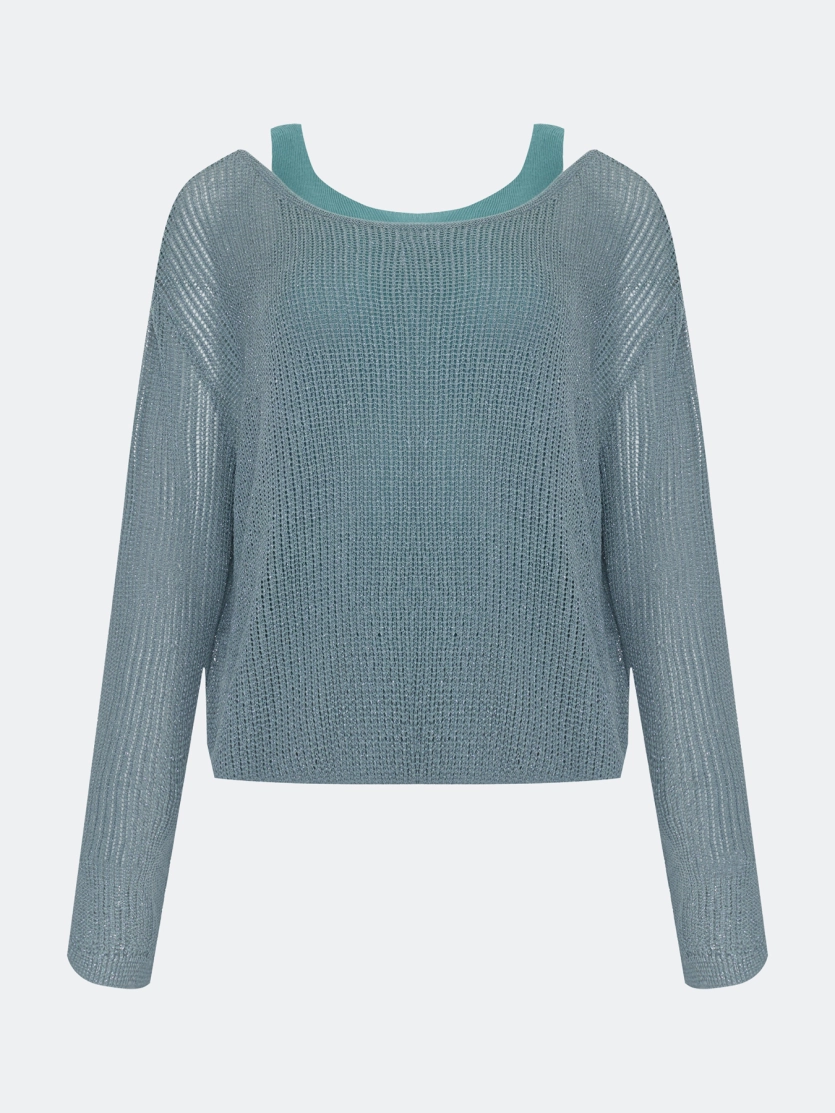 Ажурный комбинированный джемпер