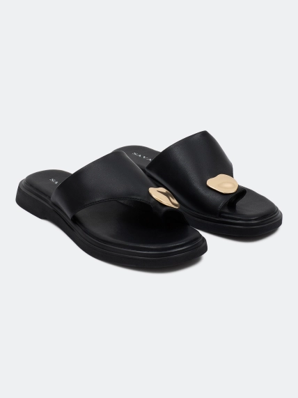 Кожаные сабо на высокой подошве