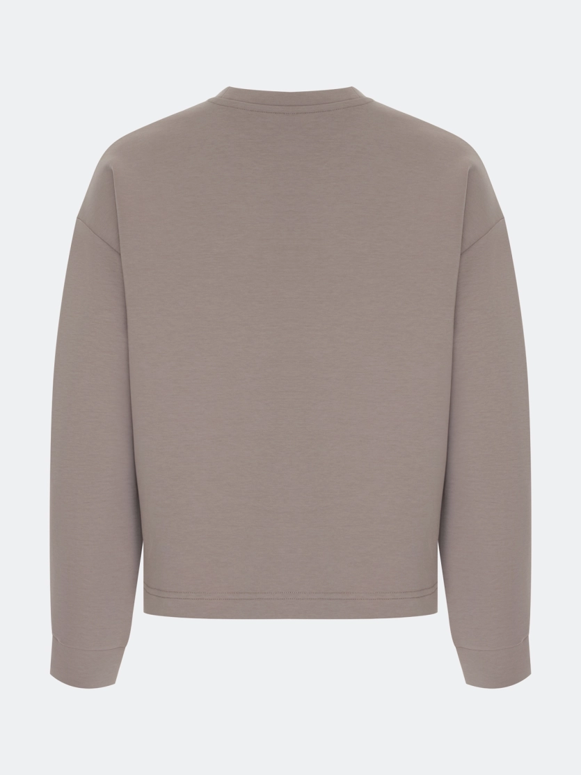 Oversize свитшот с деликатной вышивкой