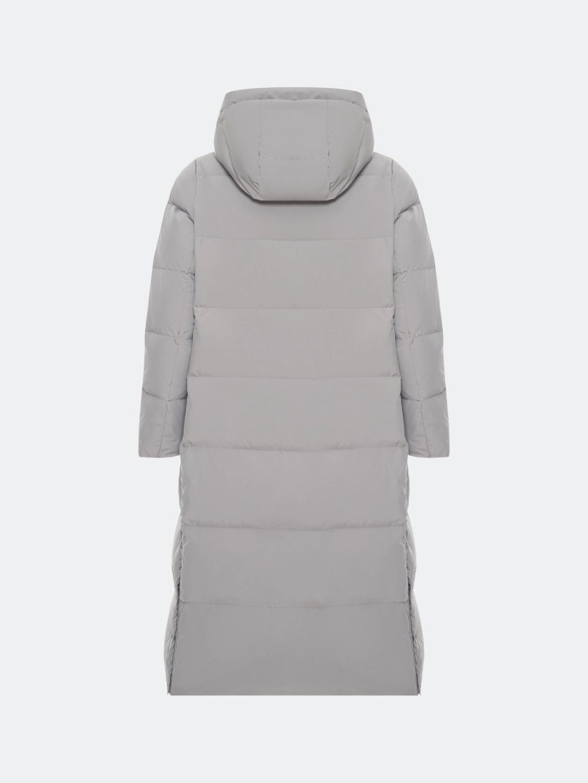 Длинный пуховик на натуральном утеплителе