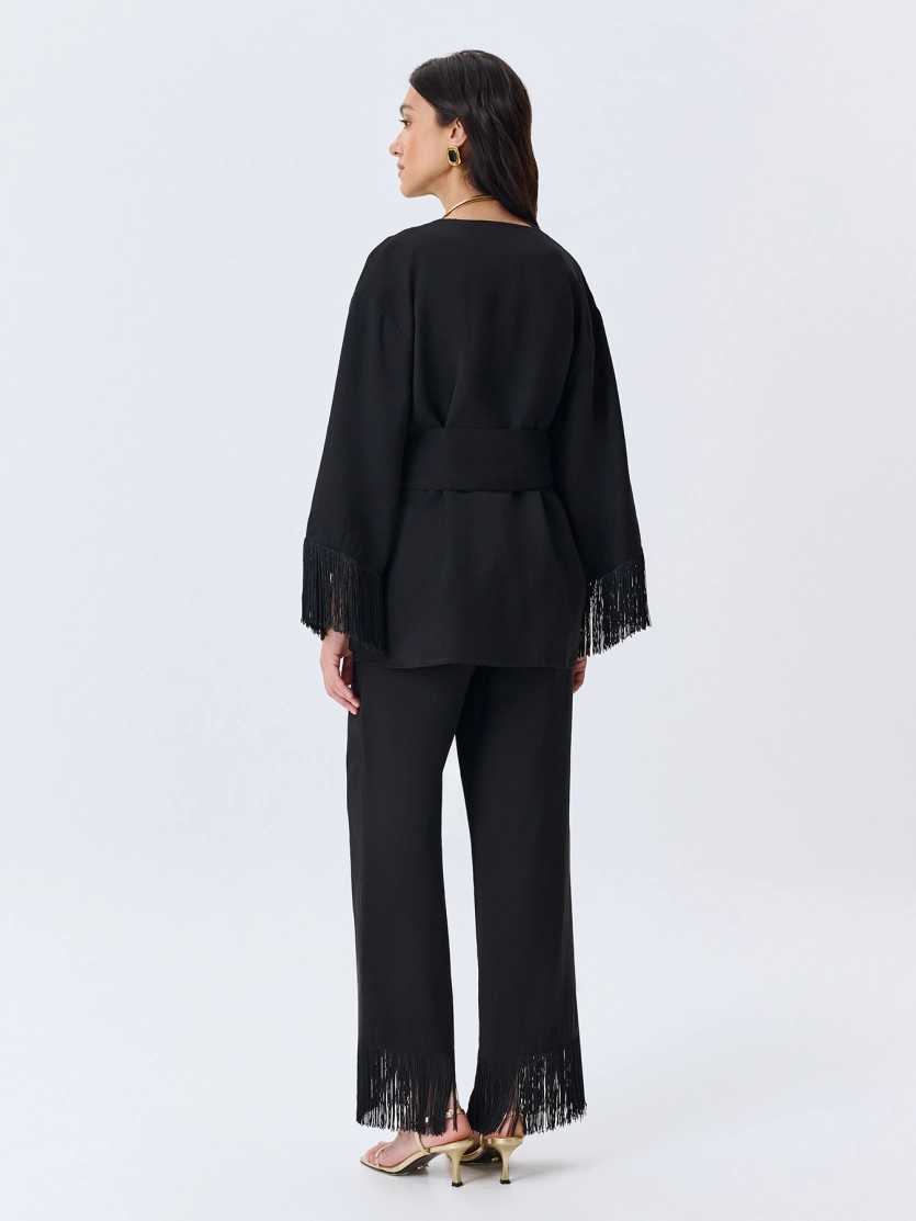 Жакет-кимоно с бахромой