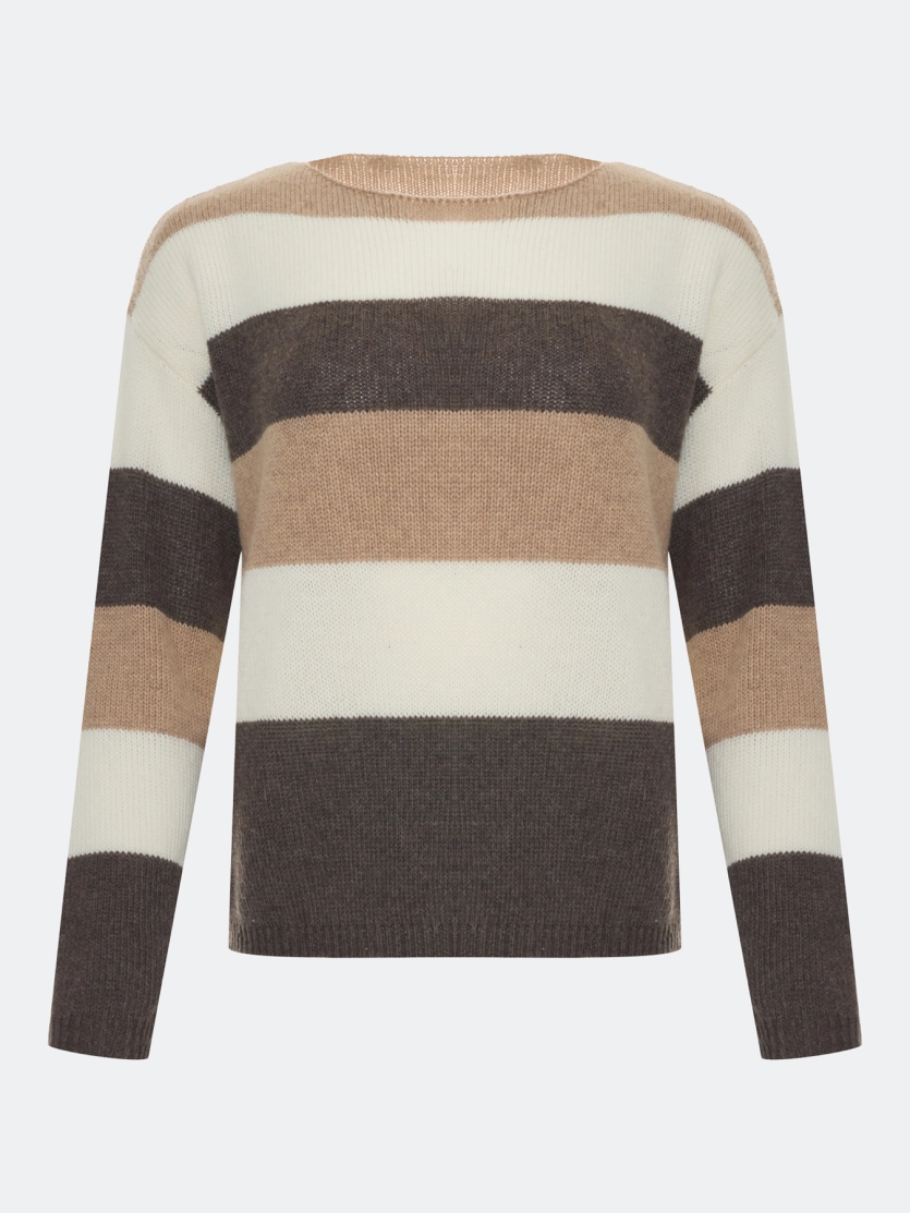 Тонкий джемпер в контрастную полоску