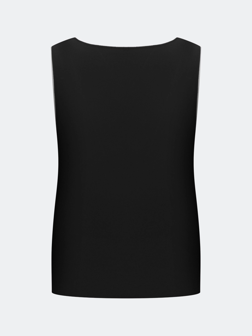 Топ из вискозы с контрастным кантом