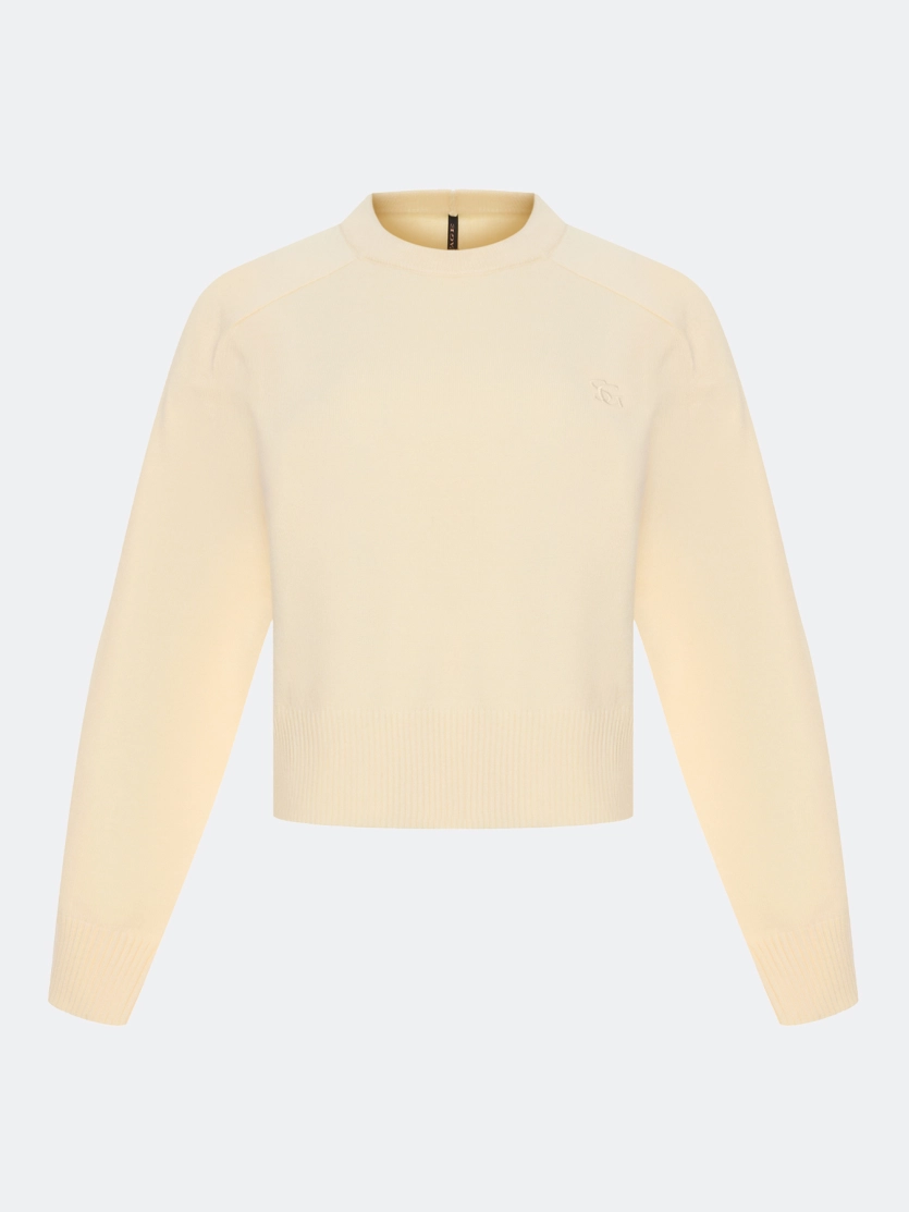 Укороченный джемпер с воротником стойкой