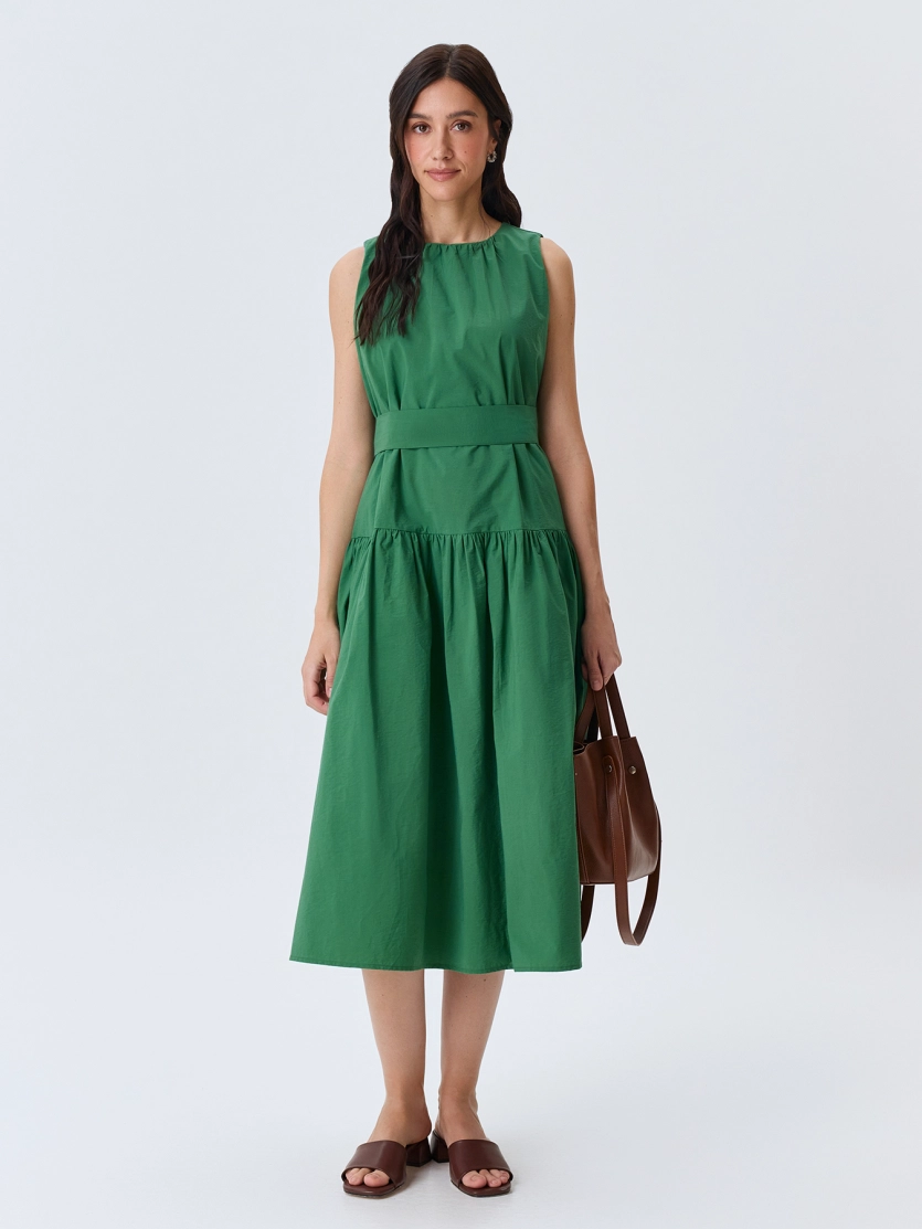 Яркое платье-миди из хлопка