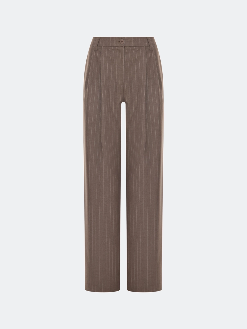 Широкие брюки в полоску