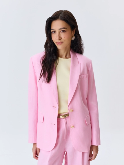 Яркий однобортный жакет из тенселя