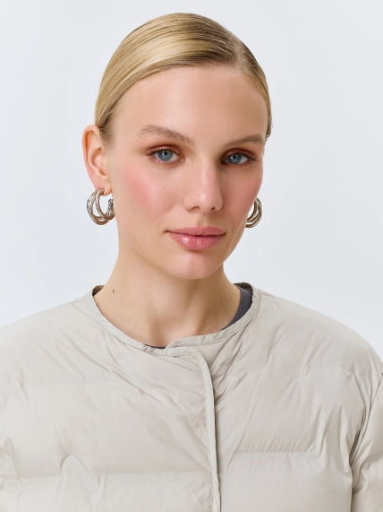 Стеганная куртка с  шарфом