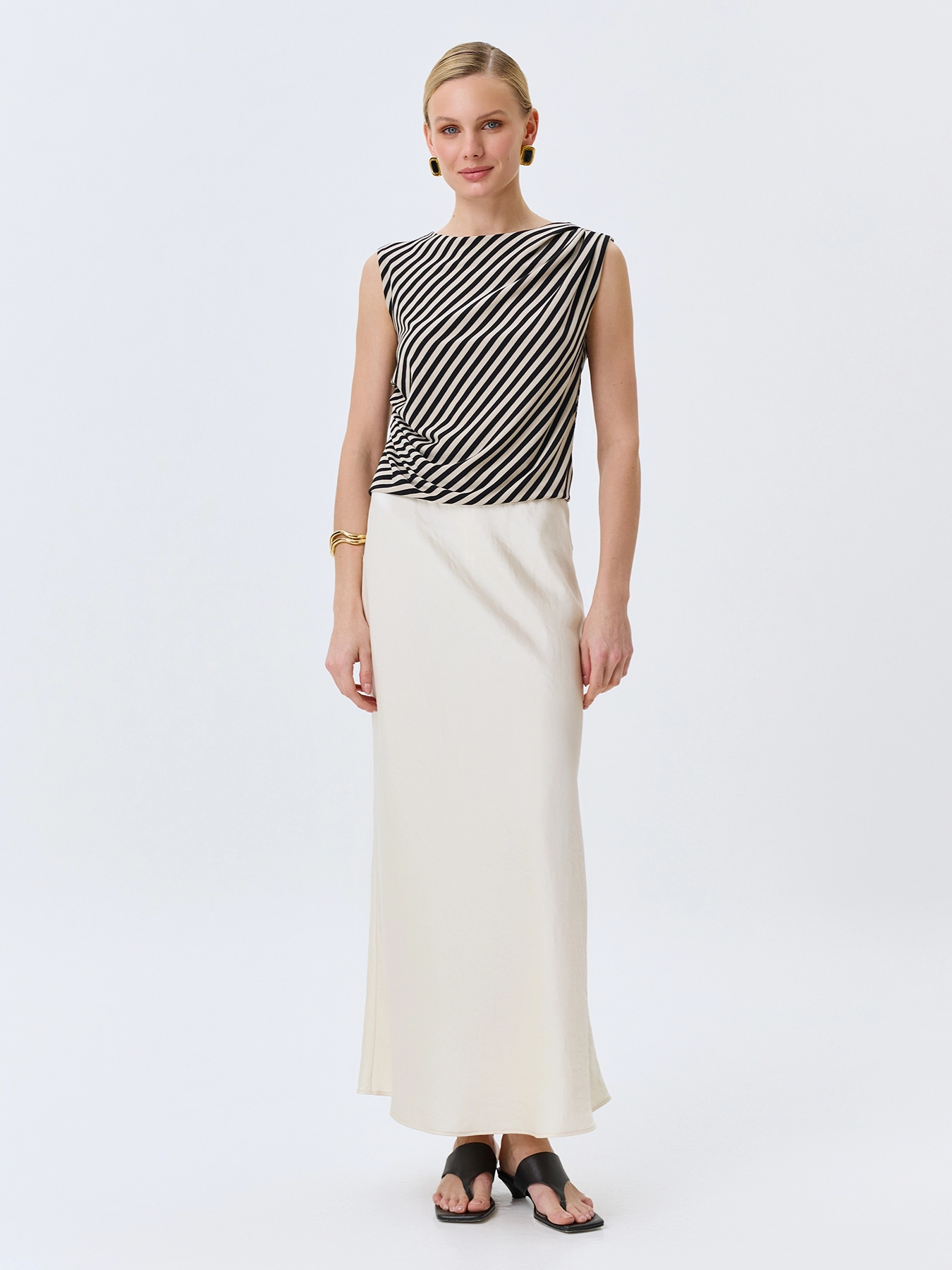 Сатиновая юбка из смесовой вискозы SAVAGE