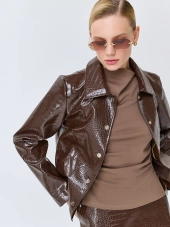 Жакет из фактурной искусственной кожи 