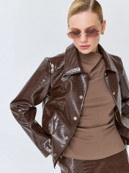Жакет из фактурной искусственной кожи 