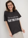 Oversize футболка с контрастным принтом из 100% хлопка