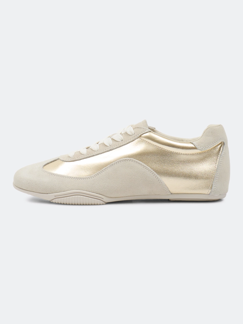 Комбинированные кеды из натуральной замши