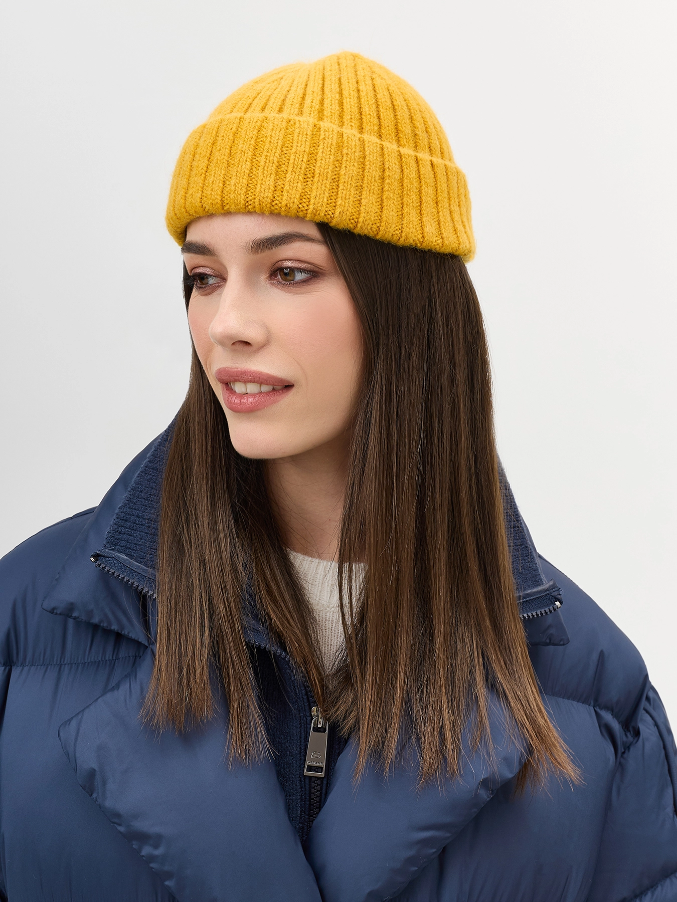 Шапка бини в рубчик с ангорой SAVAGE