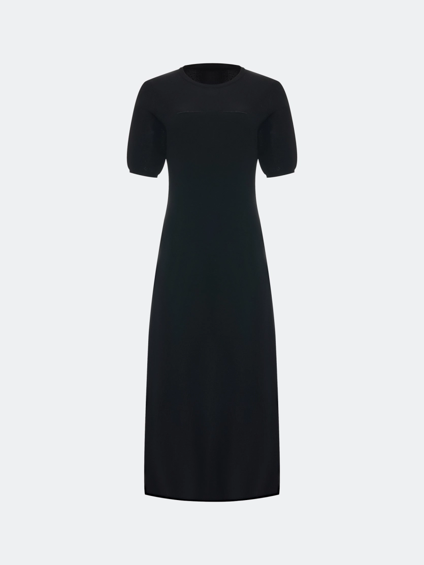 Вязаное платье с полупрозрачными деталями