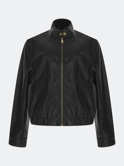 Куртка из эко кожи с воротником-стойкой