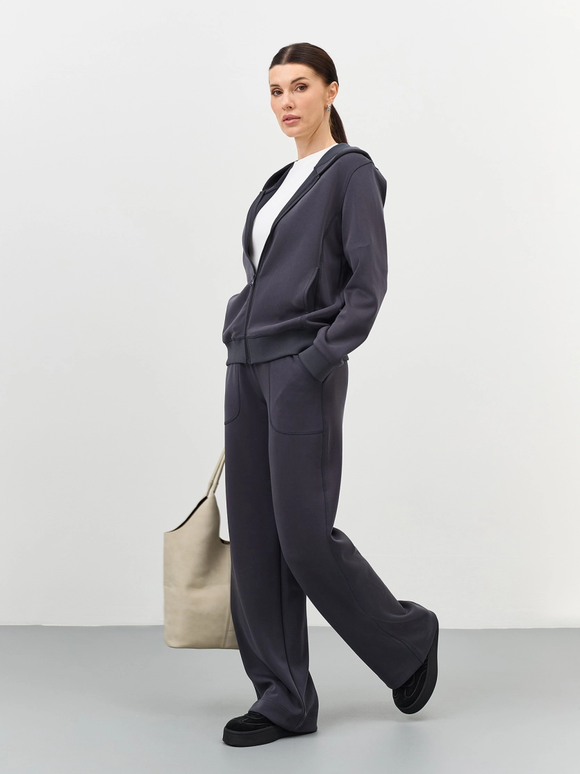 Брюки из смесового модала с широким поясом