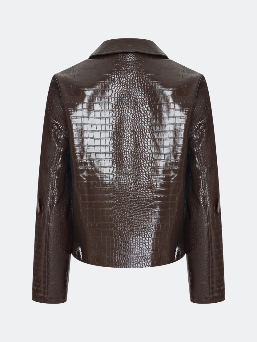 Жакет из фактурной искусственной кожи 