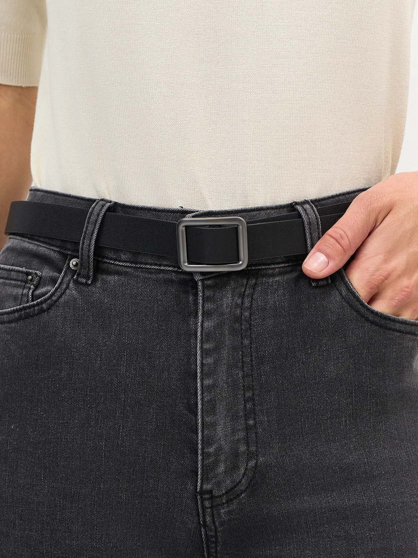 Ремень с квадратной пряжкой в цвет