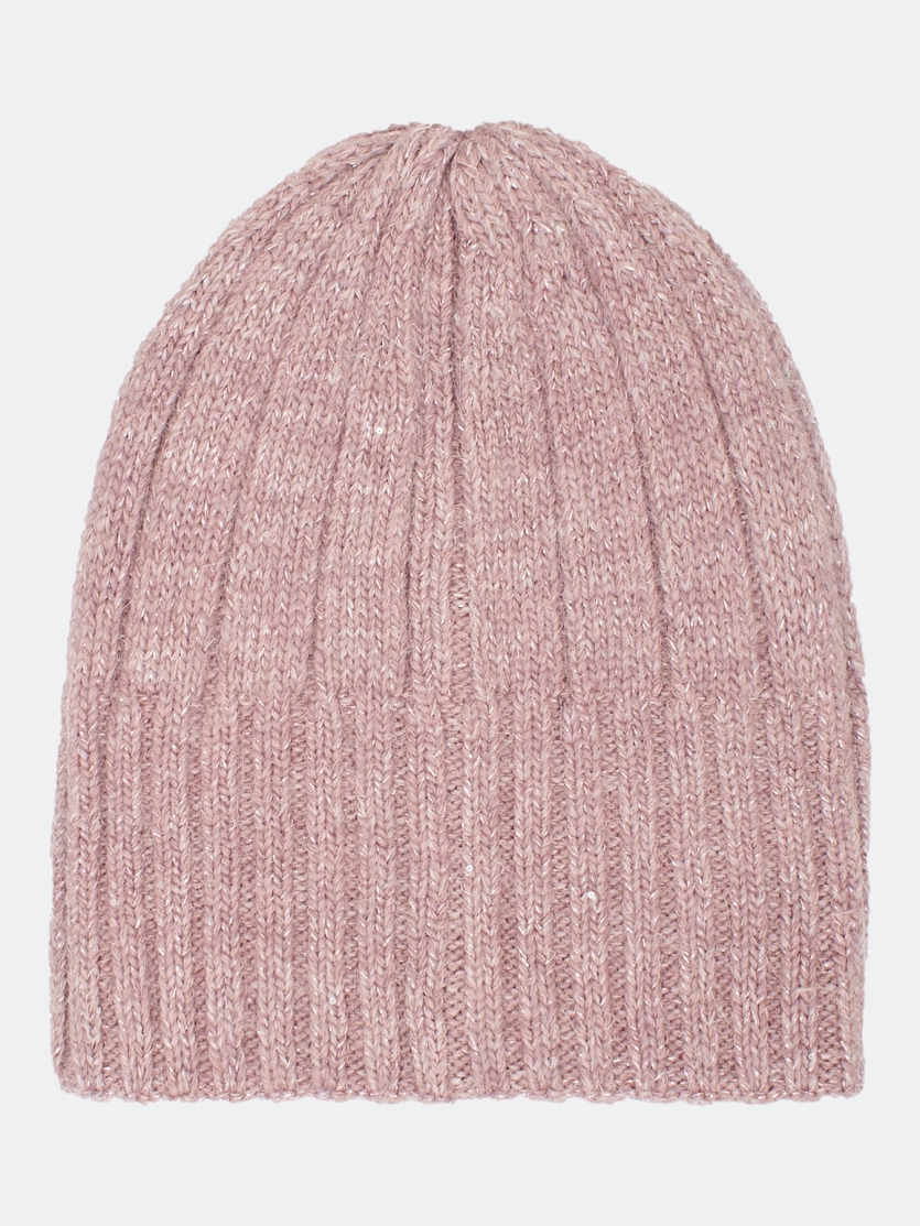 Шапка бини в широкий рубчик с ангорой