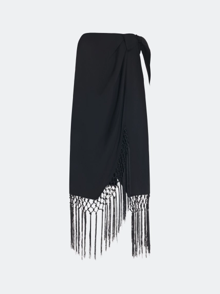 Юбка на запах с бахромой