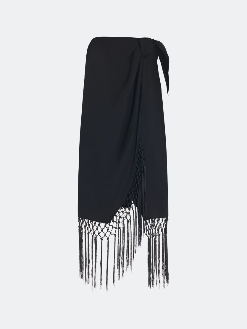 Юбка на запах с бахромой