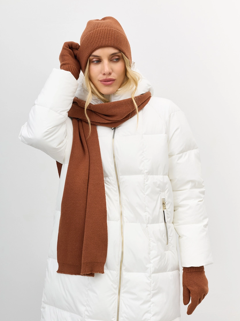 Терракотовый шарф из смесовой вискозы