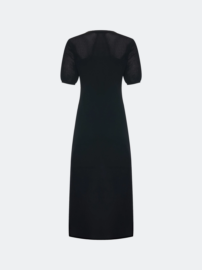 Вязаное платье с полупрозрачными деталями