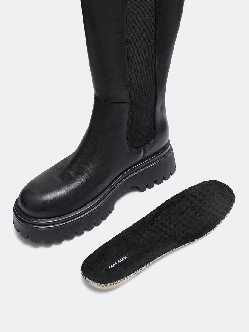 Сапоги-трубы из натуральной кожи