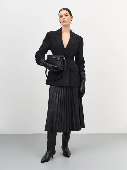 Юбка-плиссе из экокожи