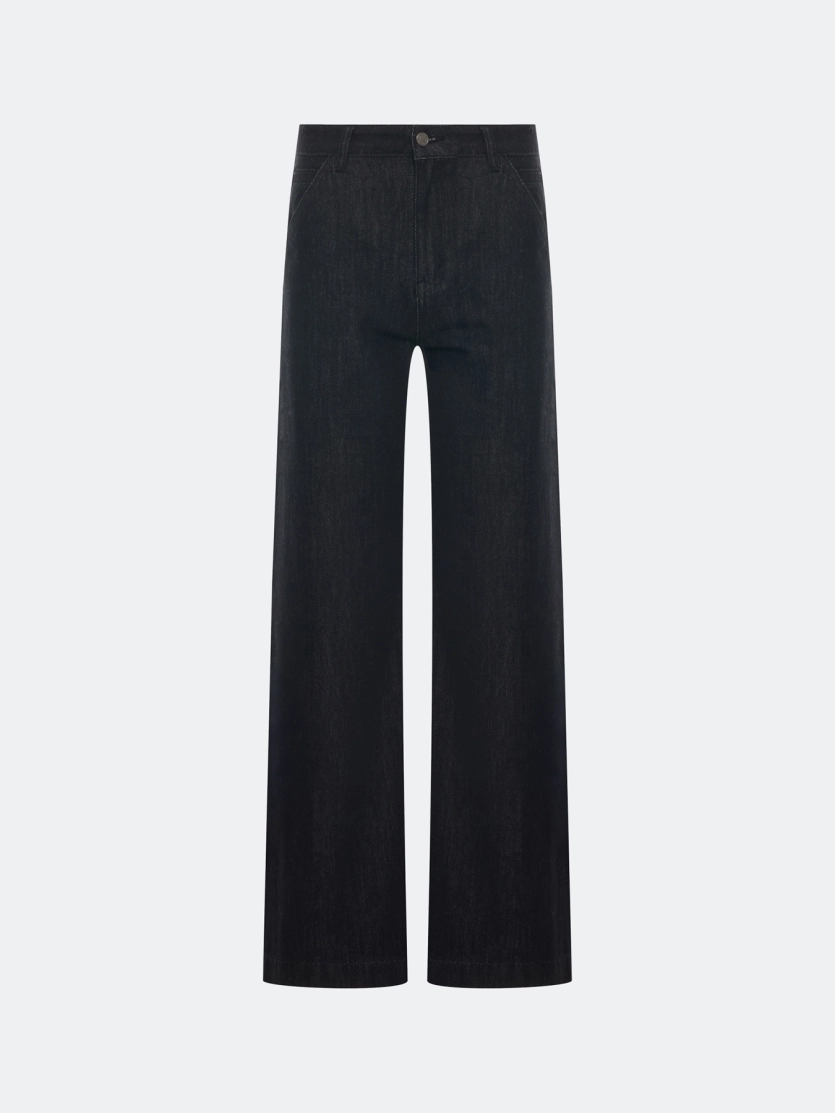 Широкие черные джинсы