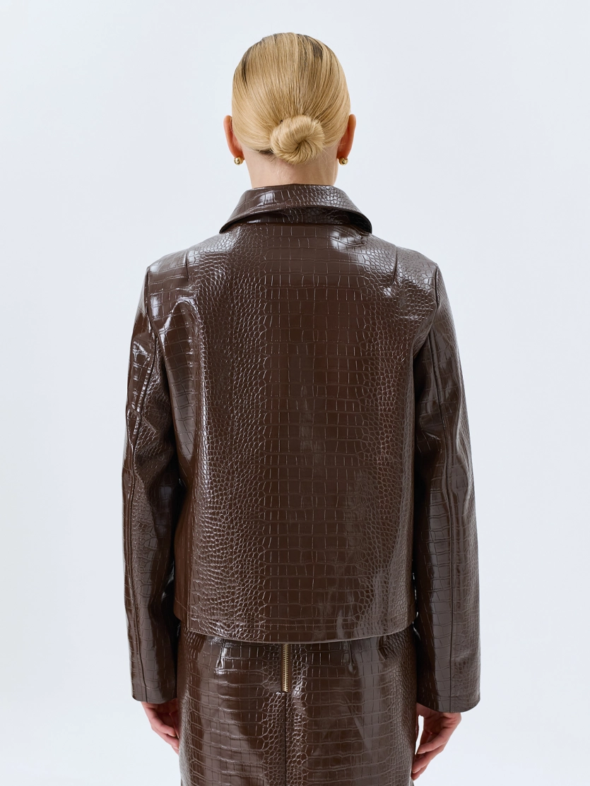 Жакет из фактурной искусственной кожи 