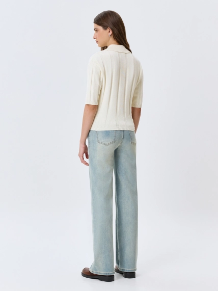 Поло в рубчик из 100% хлопка