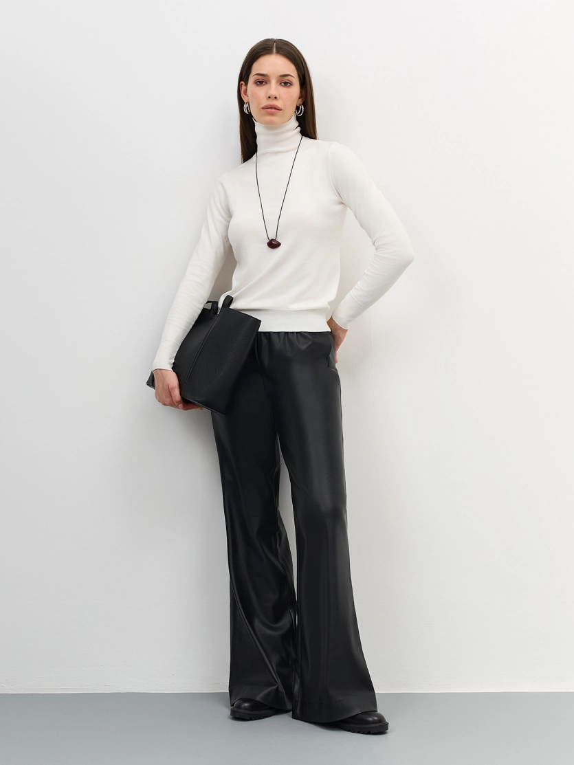 Брюки палаццо из экокожи