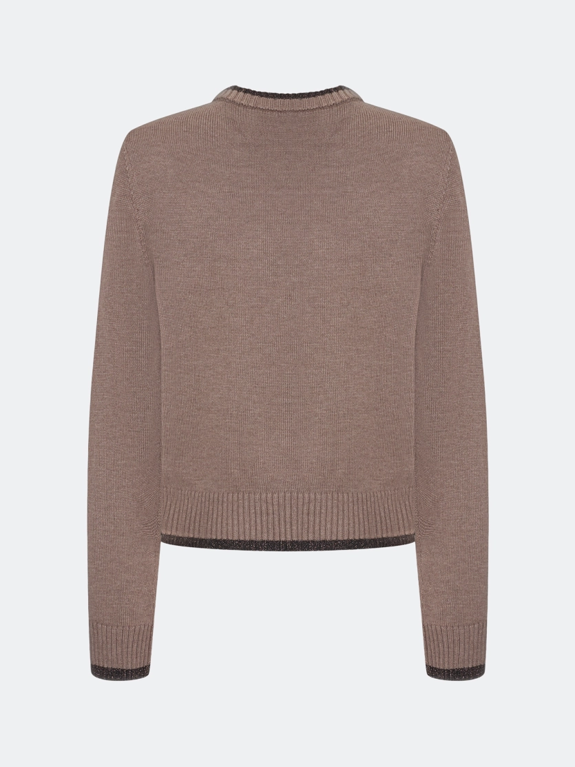 Вязаный джемпер с контрастным кантом